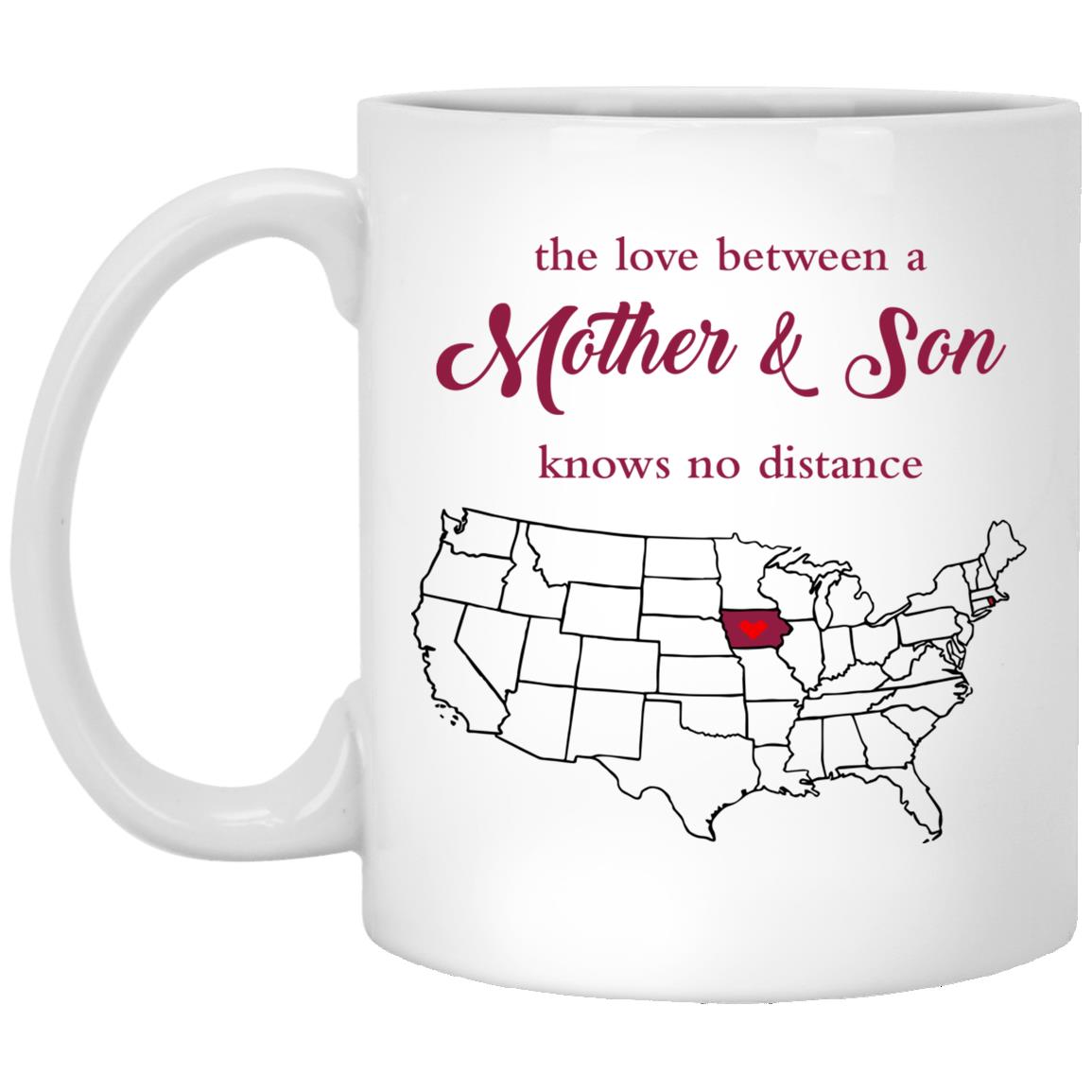 Iowa Rhode Island The Love Between Mother And Son Mug - Mug Teezalo