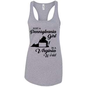 Just A Pennsylvania Girl In A Virginia World T-Shirt - T-shirt Teezalo