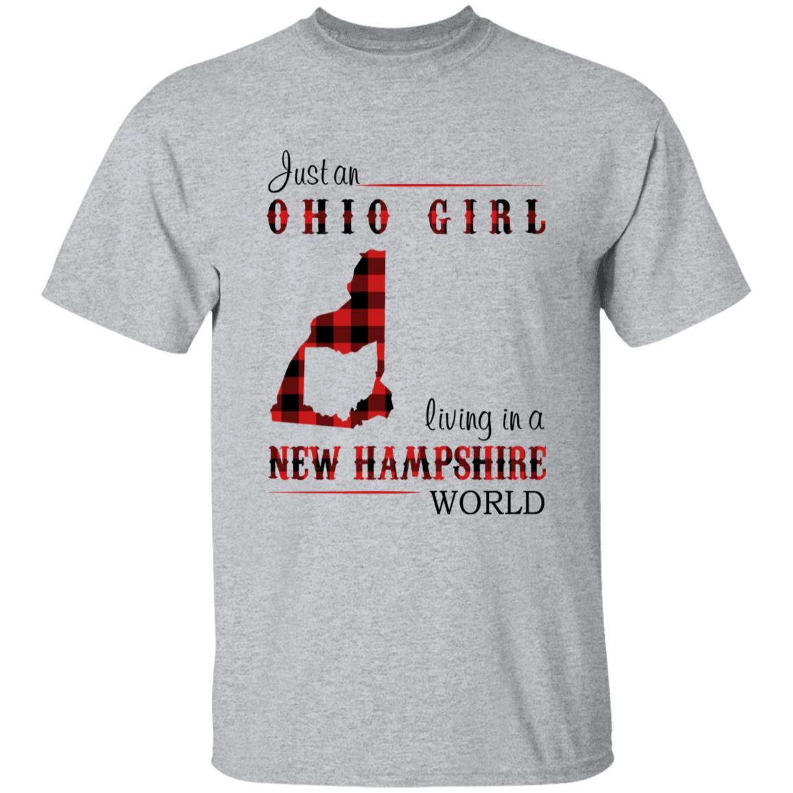 Just An Ohio Girl Living In A New Hampshire World T-shirt - T-shirt Born Live Plaid Red Teezalo