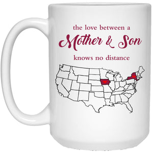 Iowa New York The Love Between Mother And Son Mug - Mug Teezalo