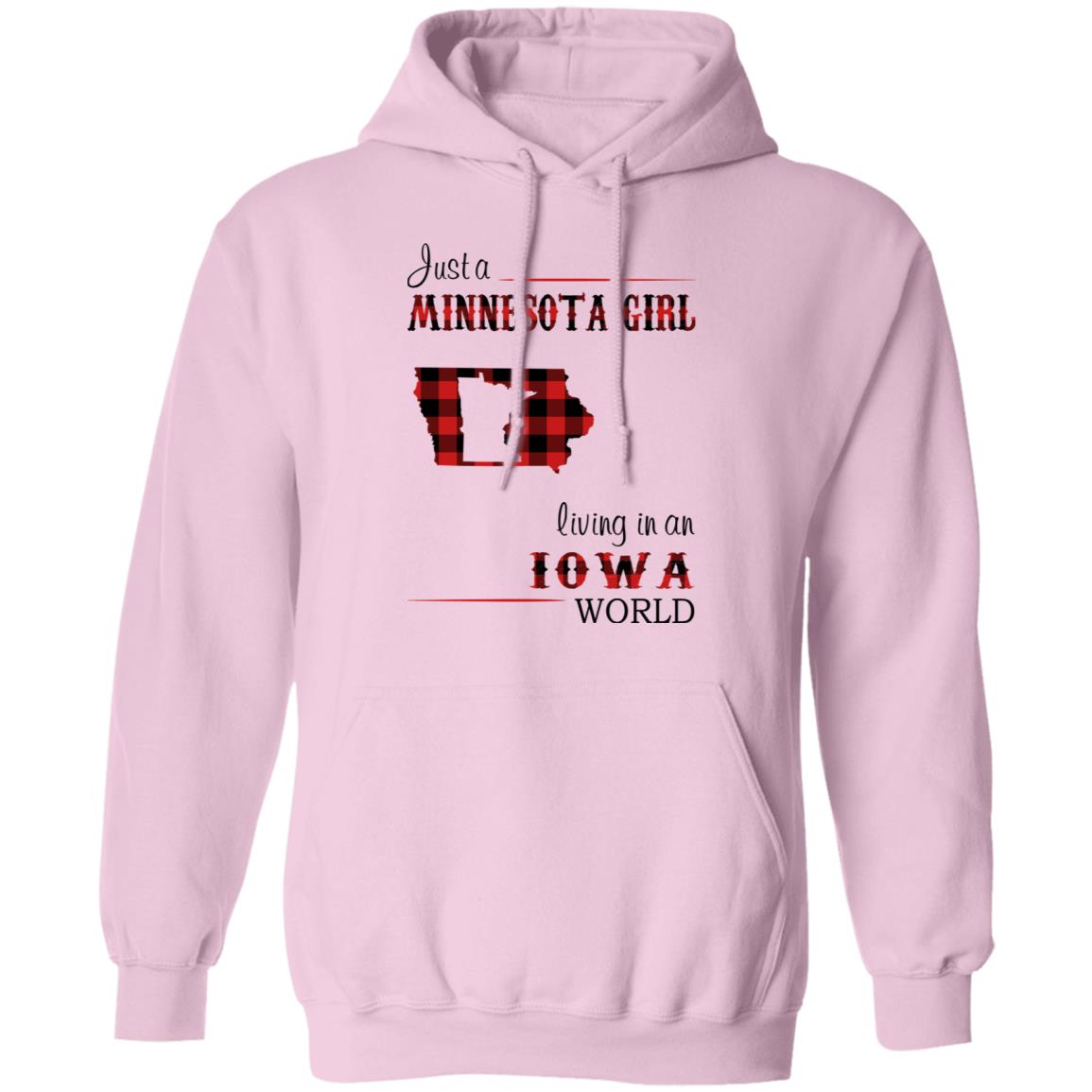 Just A Minnesota Girl Living In An Iowa World T Shirt - T-shirt Teezalo