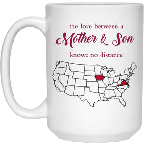 Virginia Iowa The Love Between Mother And Son Mug - Mug Teezalo