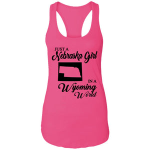 Just A Nebraska Girl In A Wyoming World T-Shirt - T-shirt Teezalo