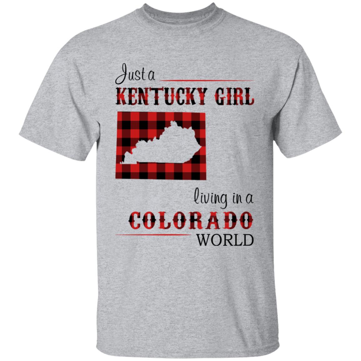 Just A Kentucky  Girl Living In A Colorado World T-shirt - T-shirt Born Live Plaid Red Teezalo