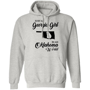 Just A Georgia Girl In An Oklahoma World T-Shirt - T-Shirt Teezalo