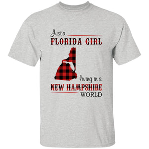 Just A Florida Girl Living In A New Hampshire World T-shirt - T-shirt Born Live Plaid Red Teezalo