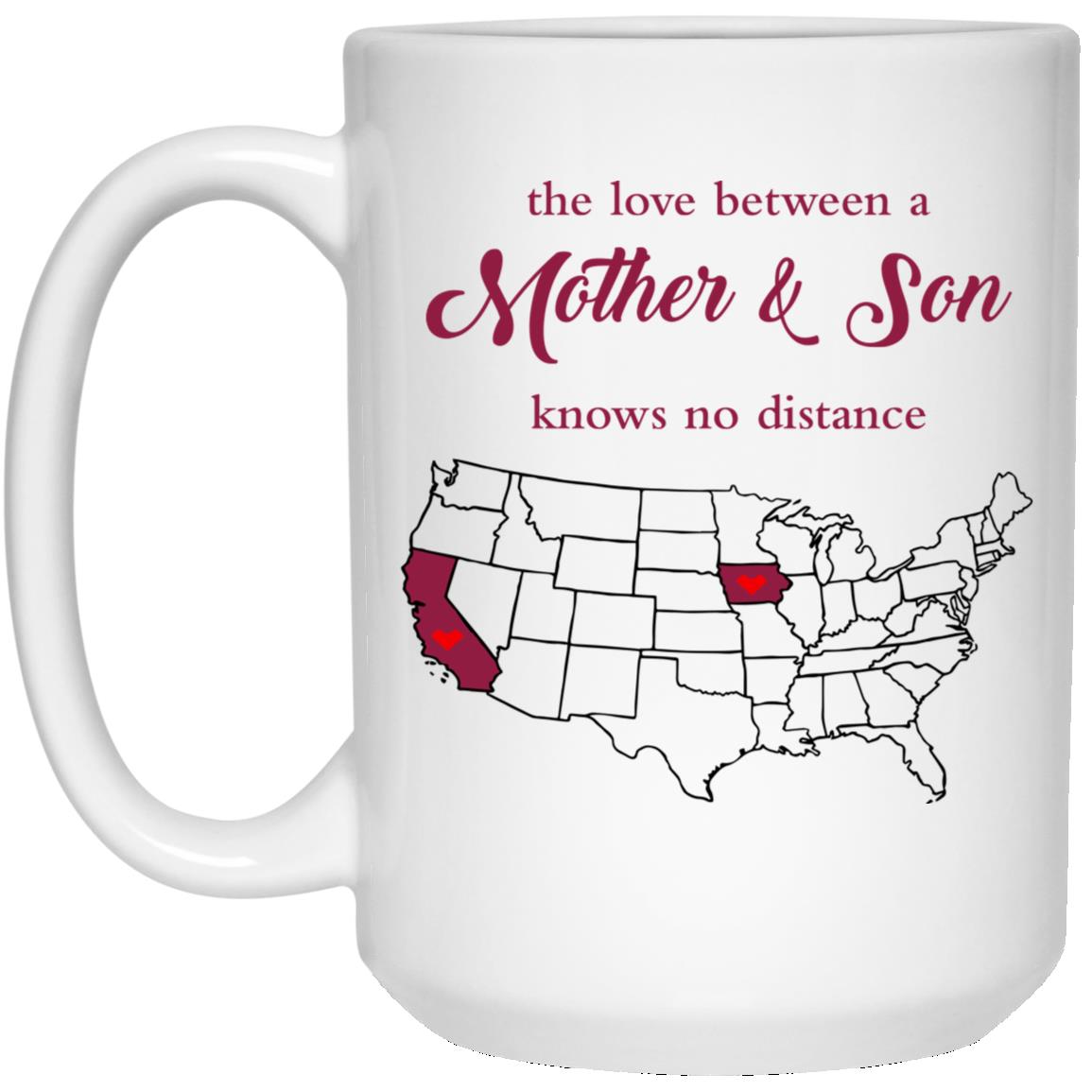 Iowa California The Love Between Mother And Son Mug - Mug Teezalo