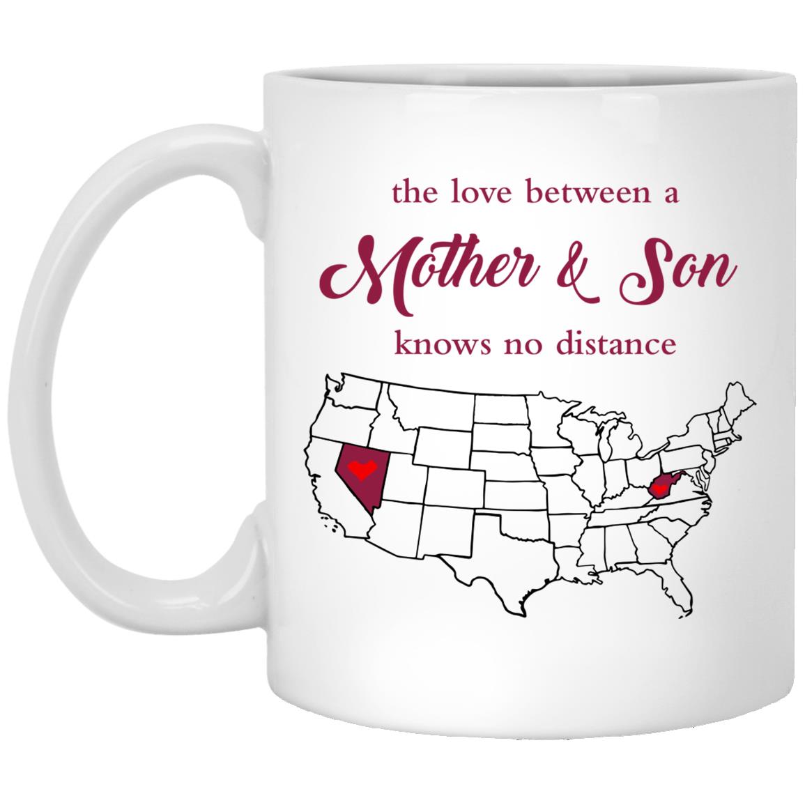 West Virginia Nevada The Love Between Mother And Son Mug - Mug Teezalo