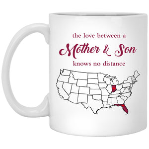 Florida Indiana The Love Between Mother And Son Mug - Mug Teezalo