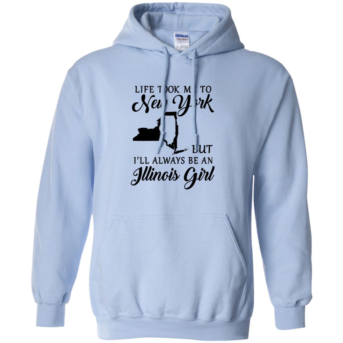 Life Took Me To New York Always Be An Illinois Girl T-shirt - T-shirt Teezalo