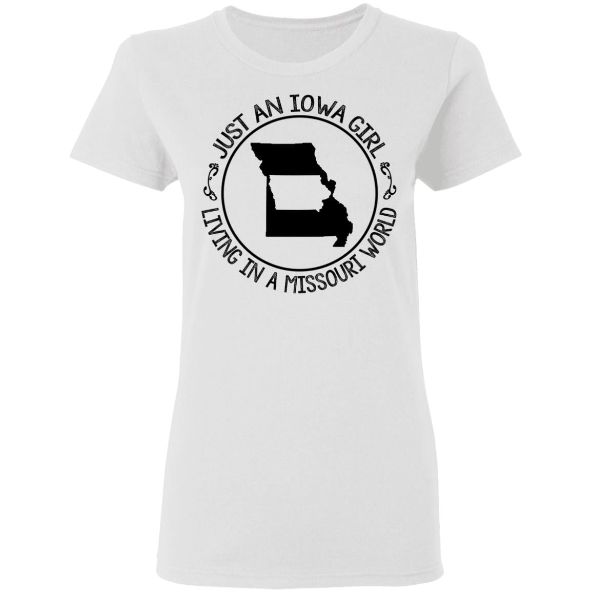 Just An Iowa Girl Living In A Missouri World Hoodie - Hoodie Teezalo