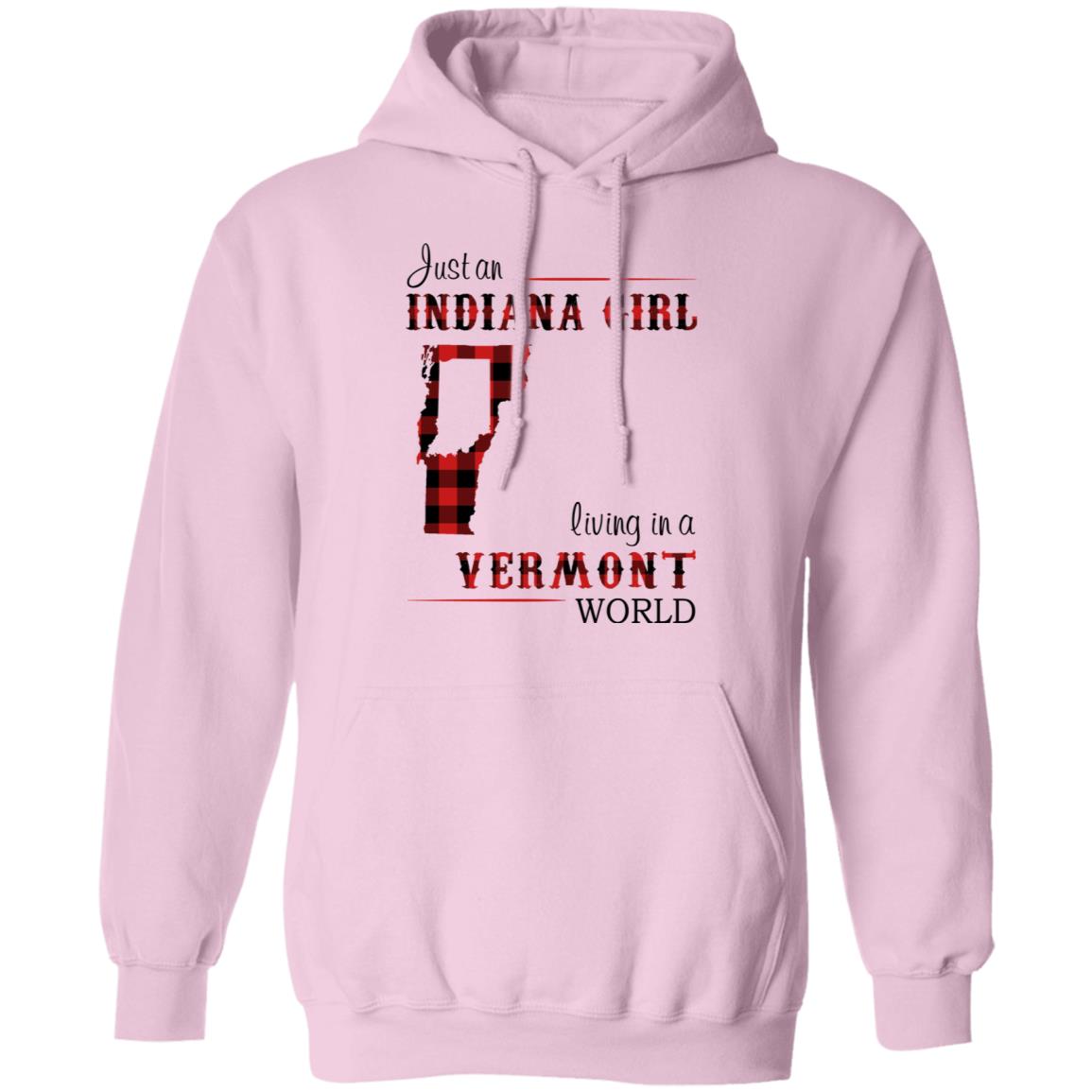 Just An Indiana Girl Living In A Vermont World T- Shirt - T-shirt Born Live Plaid Red Teezalo