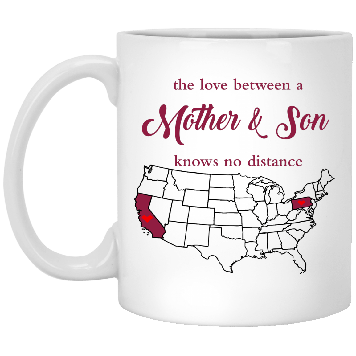 Pennsylvania California Mother And Son Mug - Mug Teezalo