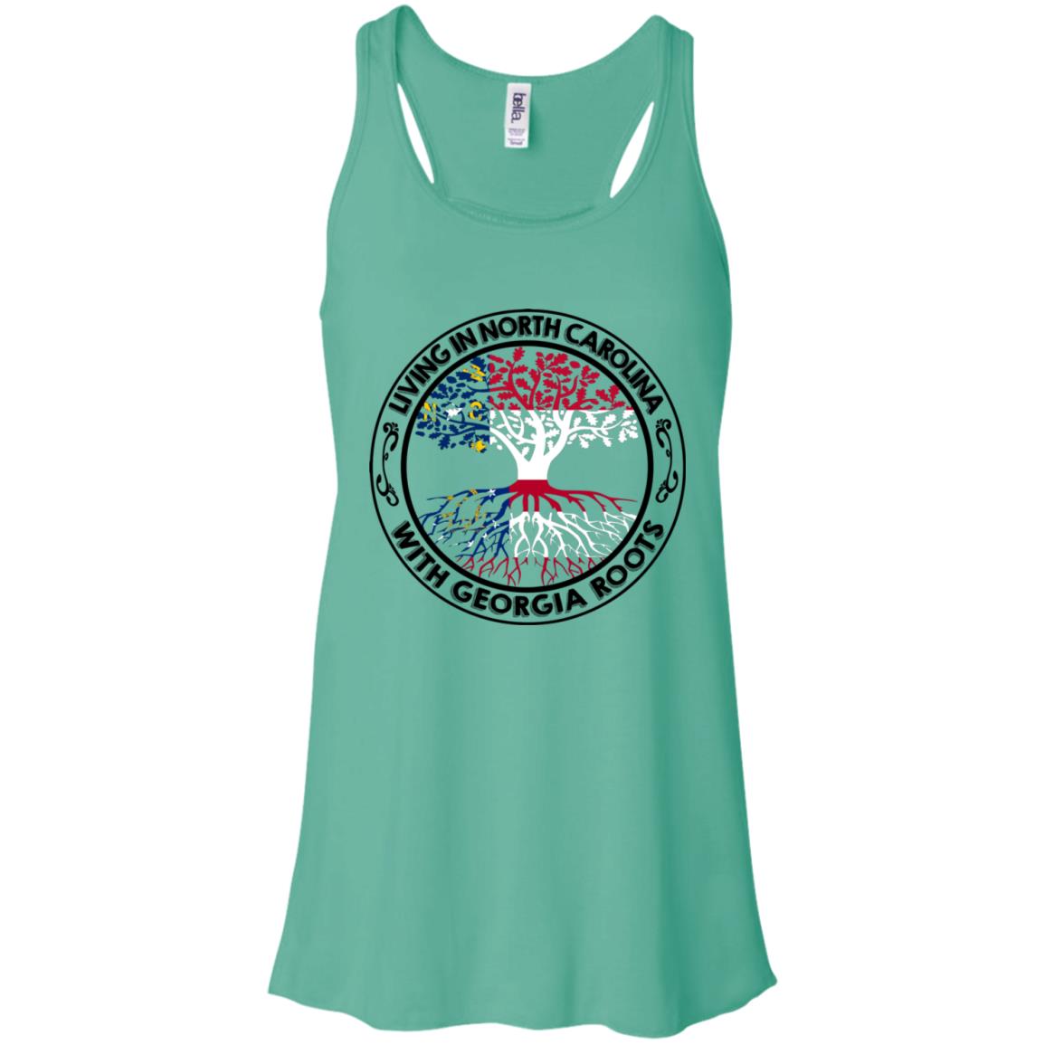 Living In North Carolina With Georgia Roots T-Shirt - T-Shirt Teezalo