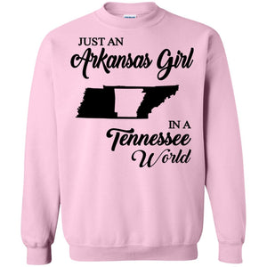 Just An Arkansas Girl In A Tennessee World T-Shirt - T-shirt Teezalo