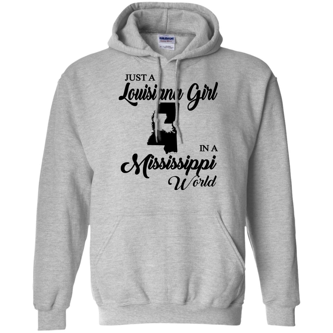 Just A Louisiana Girl In A Mississippi World T-Shirt - T-shirt Teezalo