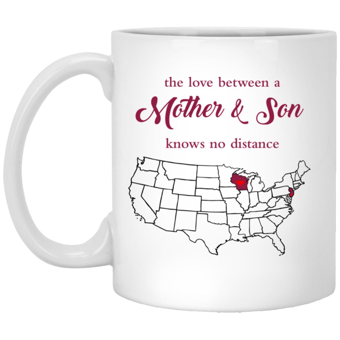 New Jersey Wisconsin The Love Between Mother And Son Mug - Mug Teezalo