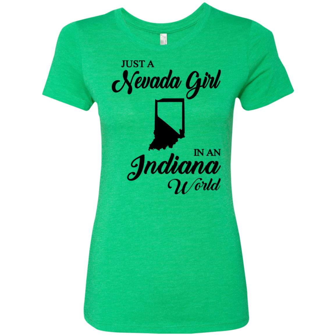 Just A Nevada Girl In An Indiana World T-Shirt - T-shirt Teezalo