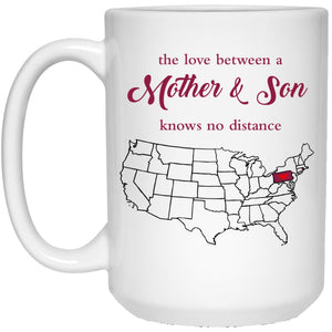 Rhode Island Pennsylvania The Love Between Mother And Son Mug - Mug Teezalo