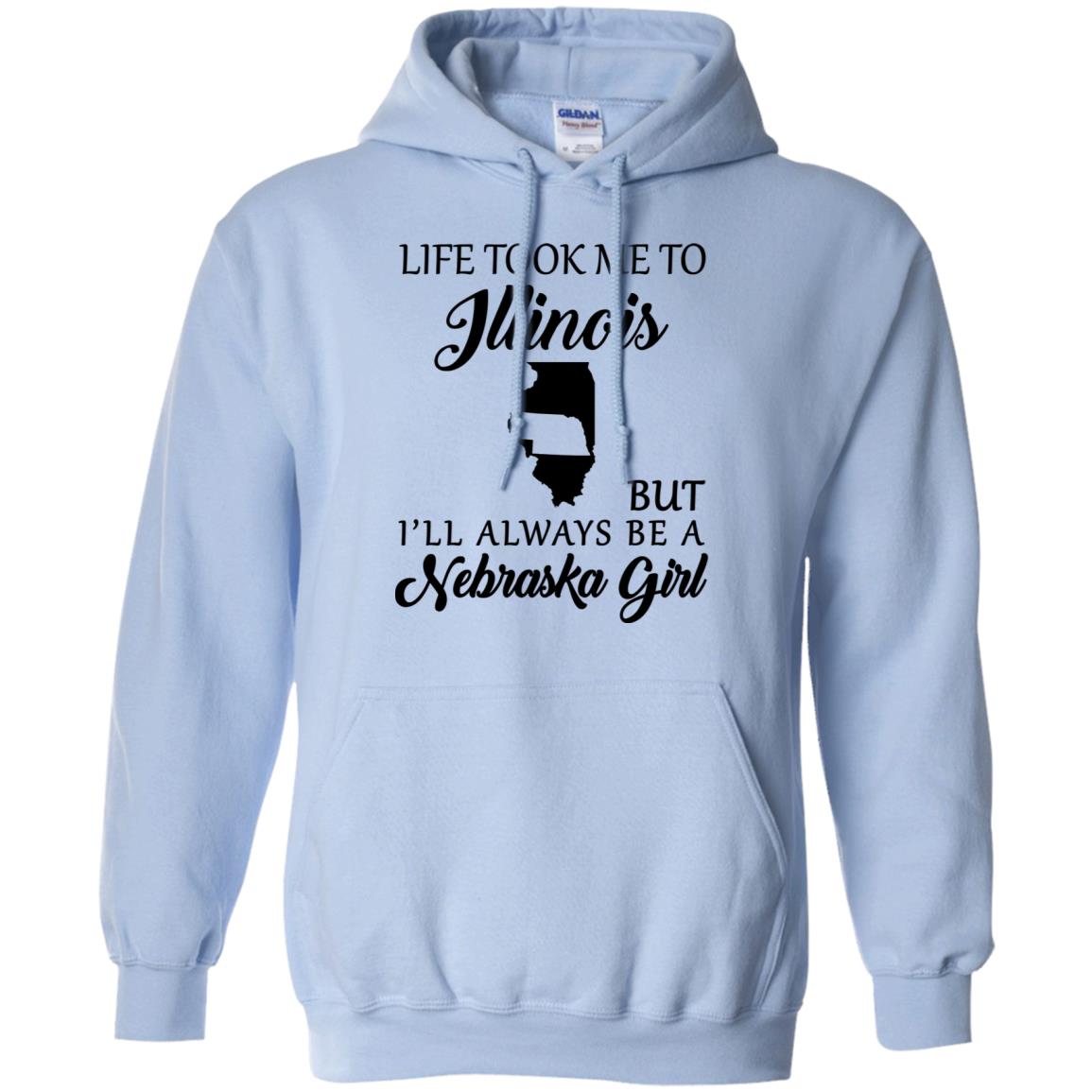 Nebraska Girl Life Took Me To Illinois T-Shirt - T-shirt Teezalo