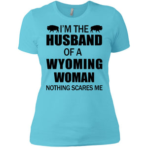 I'm The Husband Of A Wyoming Woman T-Shirt - T-shirt Teezalo