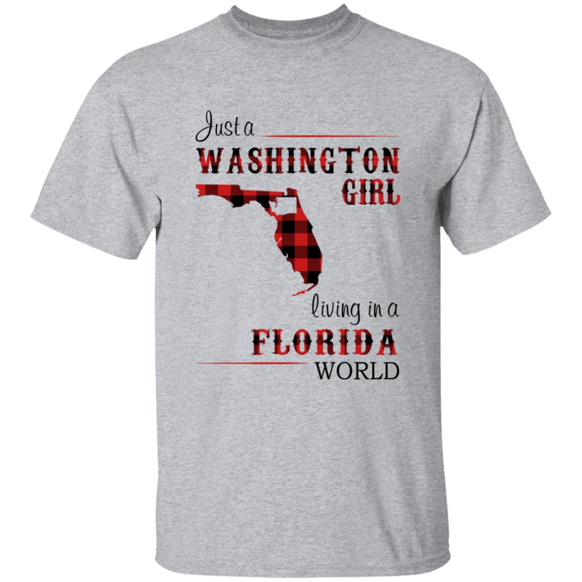 Just A Washington Girl Living In A Florida World T-shirt - T-shirt Born Live Plaid Red Teezalo