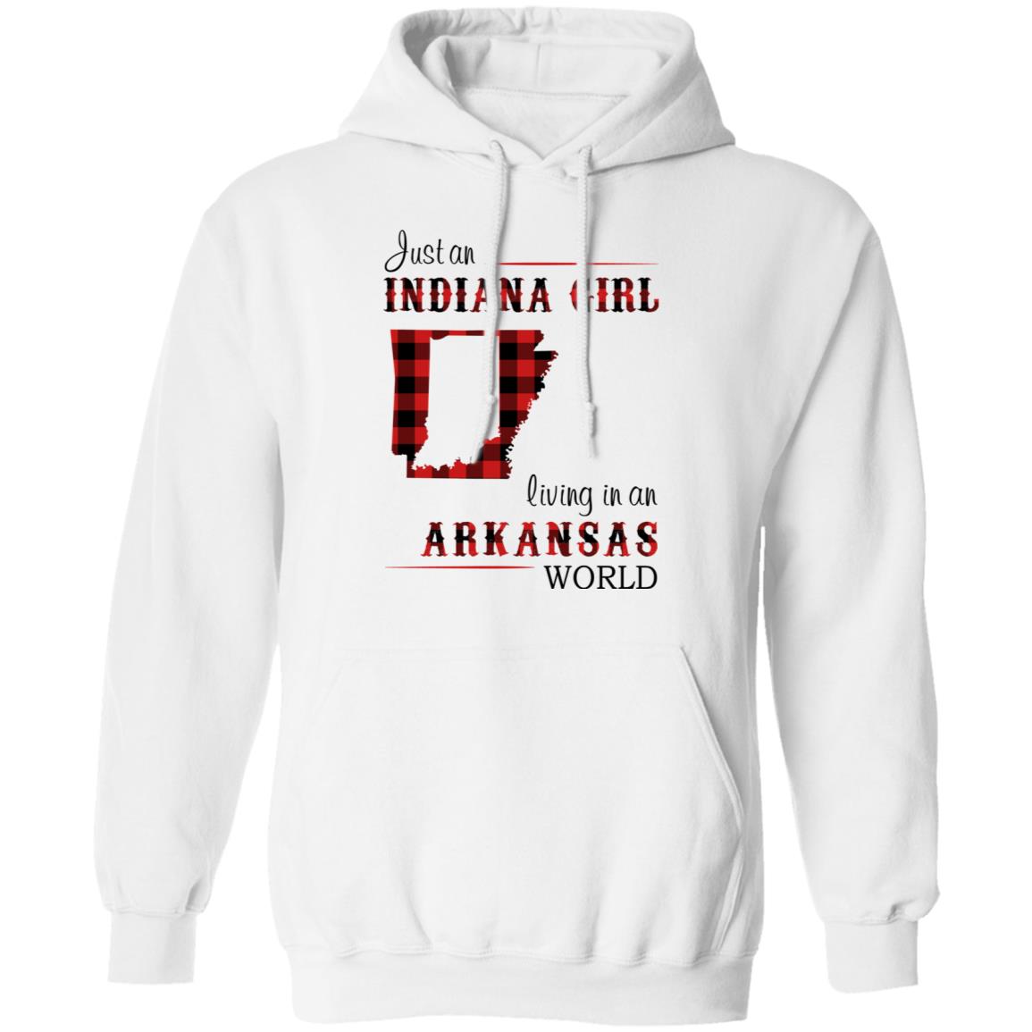 Just An Indiana Girl Living In An Arkansas World T- Shirt - T-shirt Born Live Plaid Red Teezalo