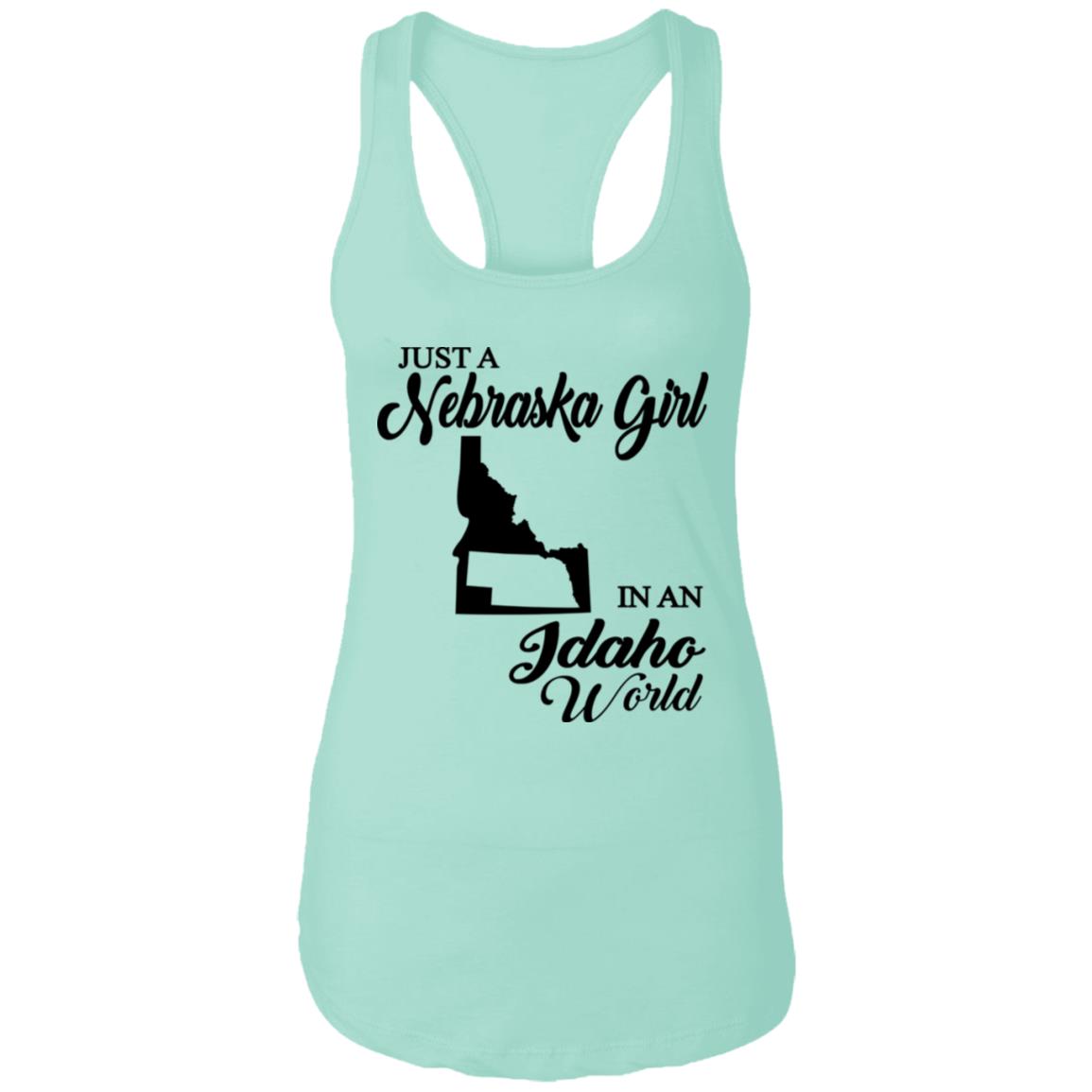 Just A Nebraska Girl In An Idaho World T-Shirt - T-shirt Teezalo
