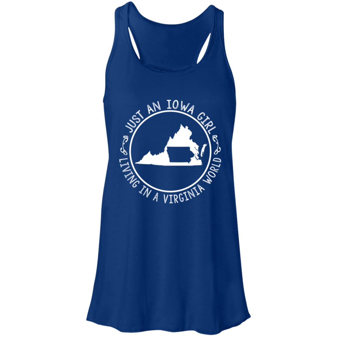 Just An Iowa Girl Living In A Virginia World T- Shirt - T-shirt Teezalo