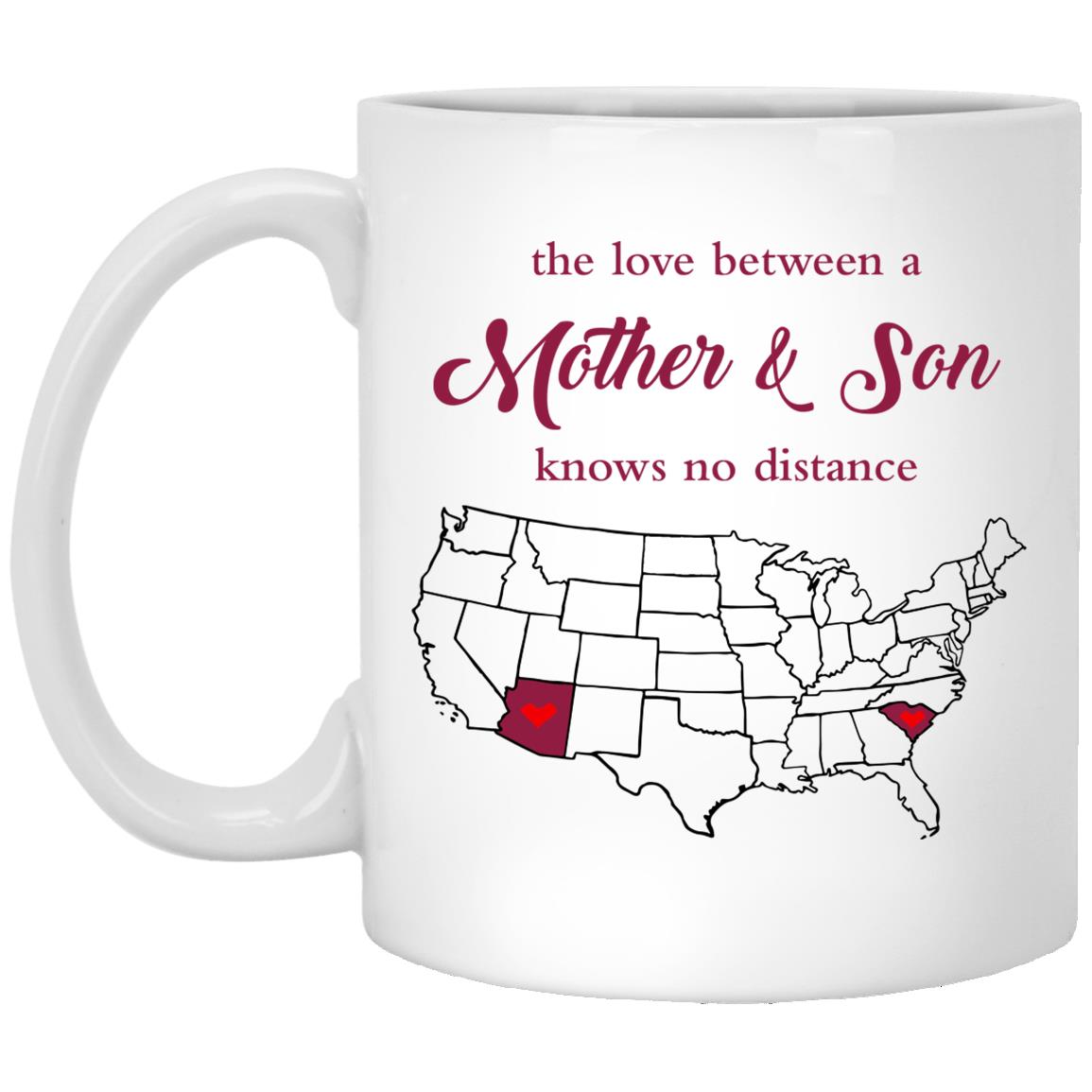 Arizona South Carolina The Love Between Mother And Son Mug - Mug Teezalo