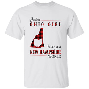 Just An Ohio Girl Living In A New Hampshire World T-shirt - T-shirt Born Live Plaid Red Teezalo