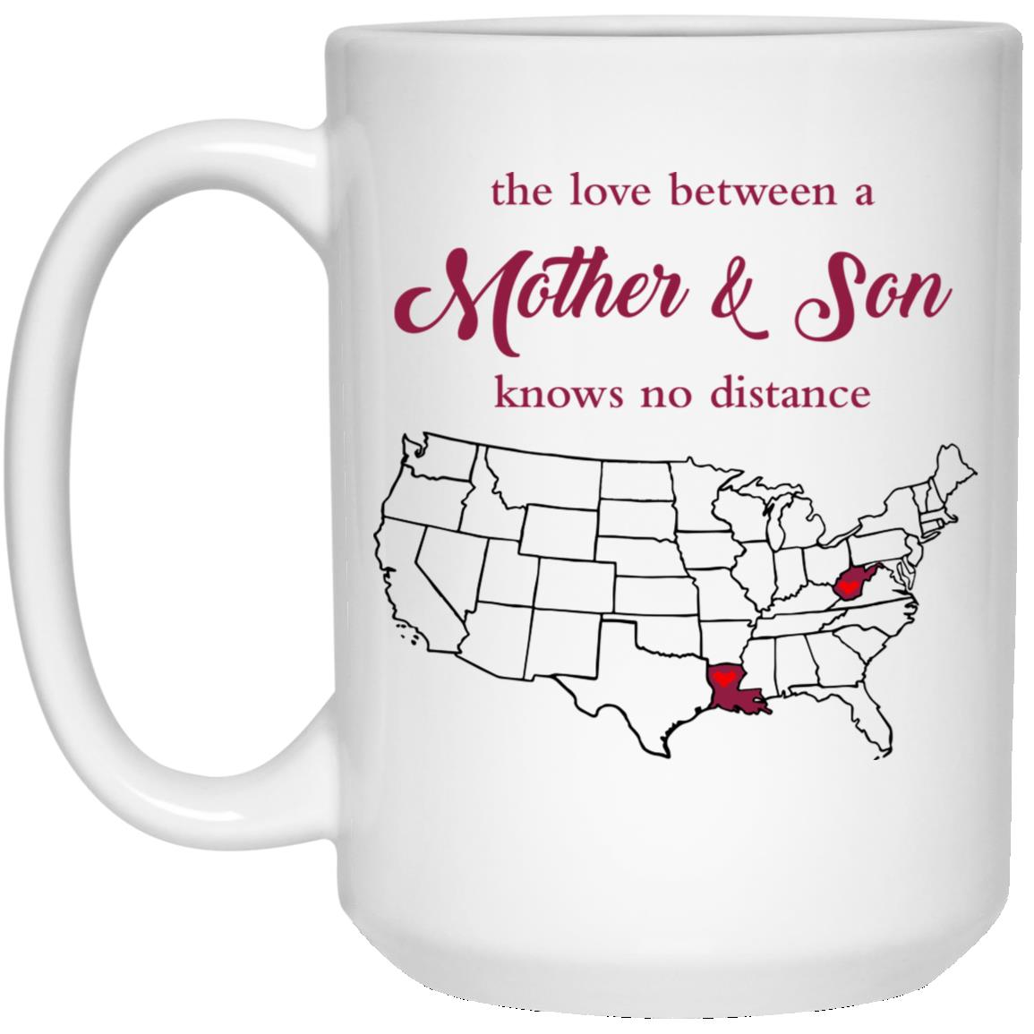 West Virginia Louisiana The Love Between Mother And Son Mug - Mug Teezalo