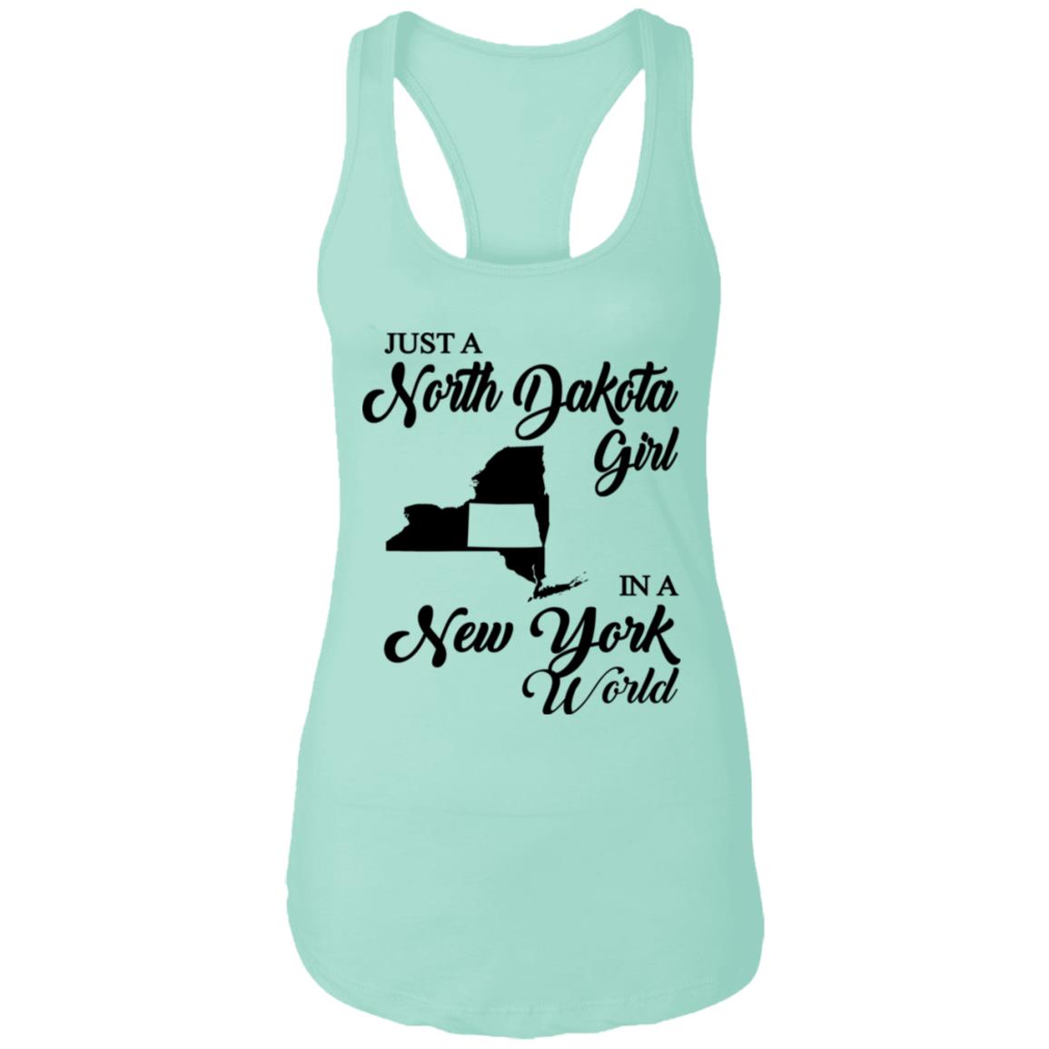 Just A North Dakota Girl In A New York World T Shirt - T-shirt Teezalo