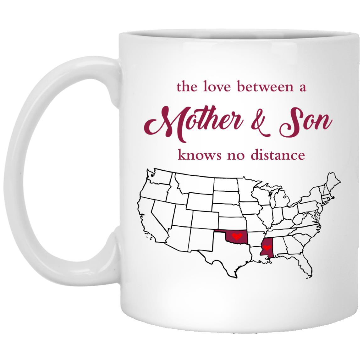 Mississippi Oklahoma The Love Between Mother And Son Mug - Mug Teezalo