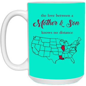 Illinois Louisiana The Love Between Mother And Son Mug - Mug Teezalo