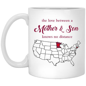 Minnesota Connecticut The Love Between Mother And Son Mug - Mug Teezalo