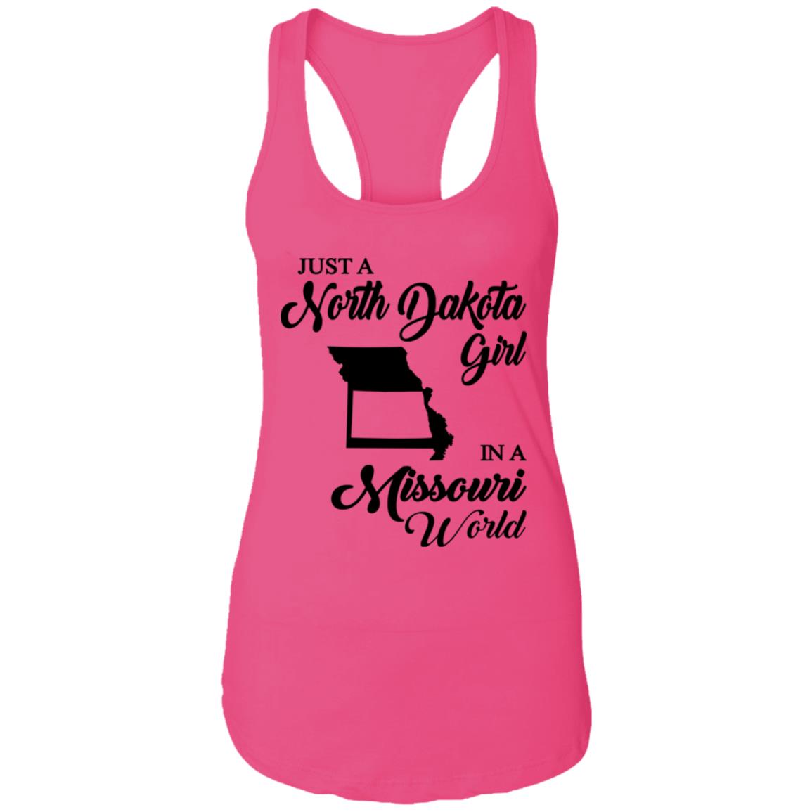 Just A North Dakota Girl In A Missouri World T Shirt - T-shirt Teezalo