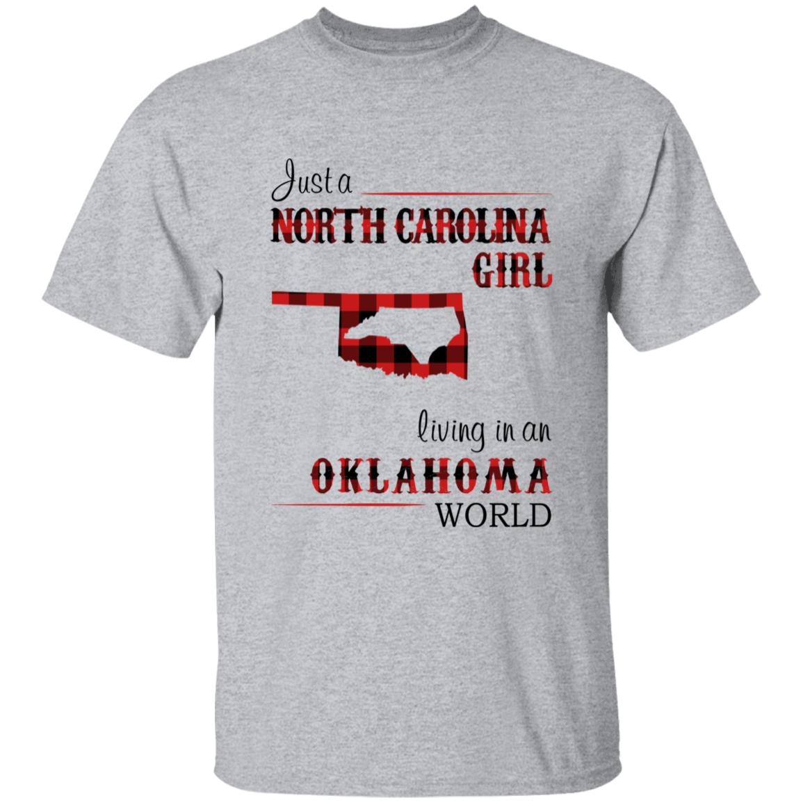 Just A North Carolina Girl Living In An Oklahoma World T-shirt - T-shirt Born Live Plaid Red Teezalo