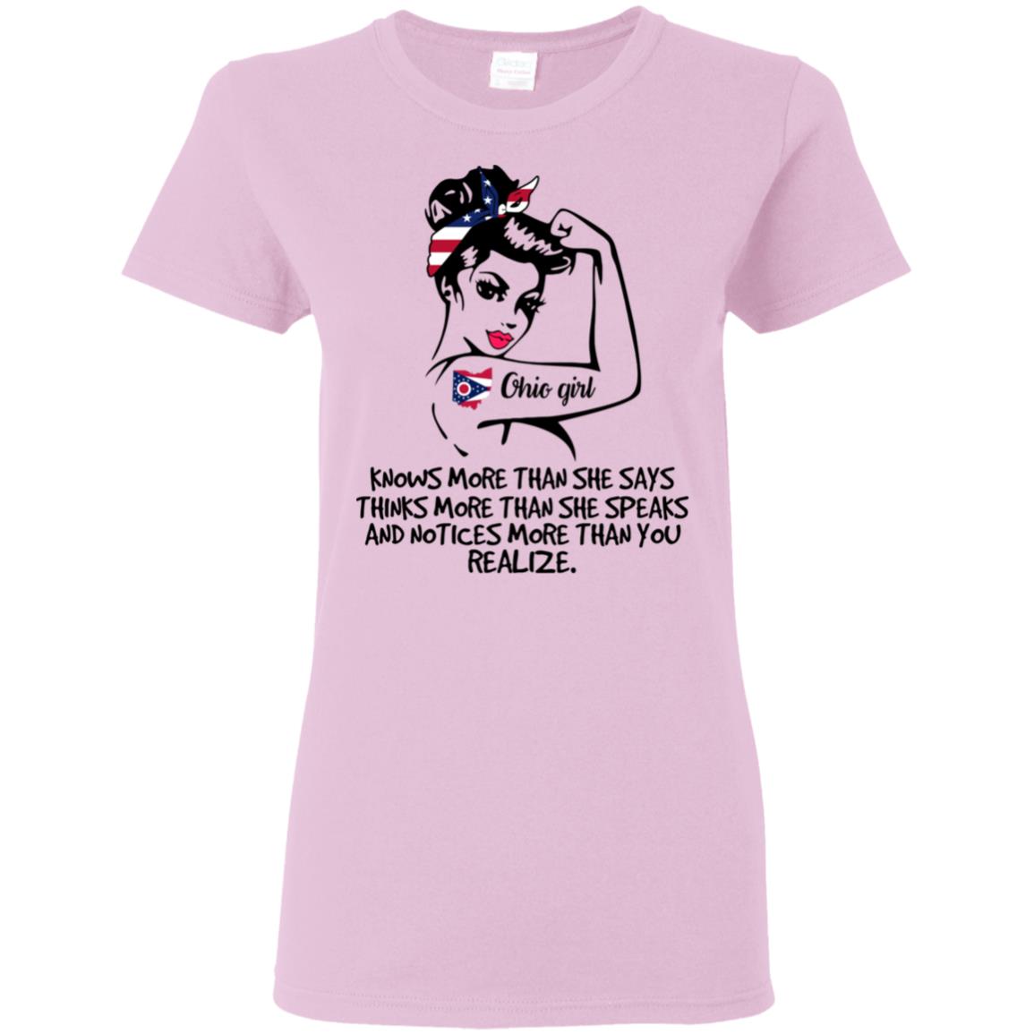 Ohio Girl Knows More Than She Says T-Shirt - T-shirt Teezalo