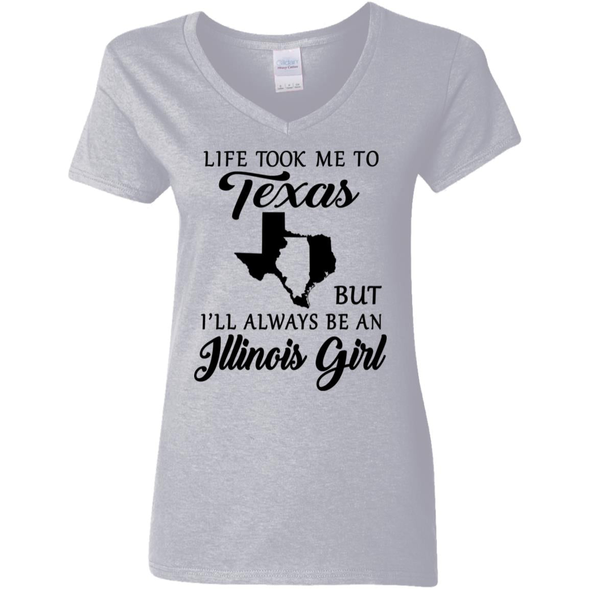 Life Took Me To Texas Always Be An Illinois Girl T-shirt - T-shirt Teezalo
