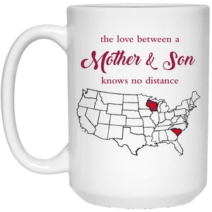 Wisconsin South Carolina The Love Between Mother And Son Mug - Mug Teezalo