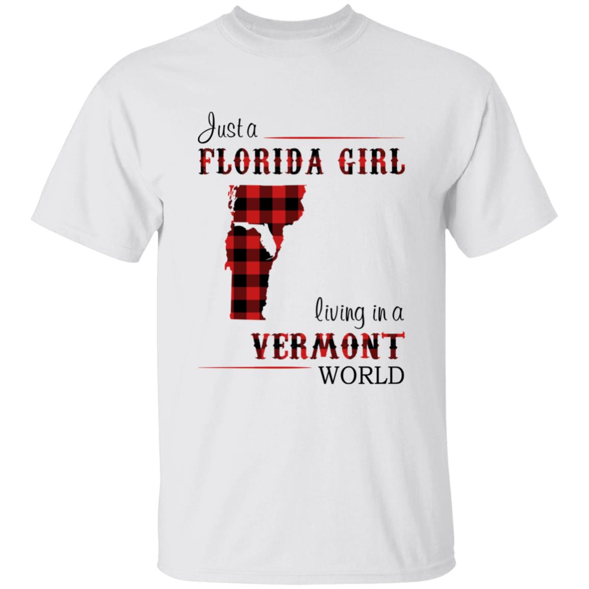 Just A Florida Girl Living In A Vermont World T-shirt - T-shirt Born Live Plaid Red Teezalo
