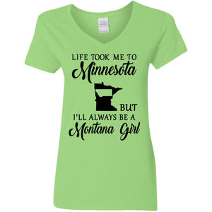 Montana Girl Life Took Me To Minnesota T-Shirt - T-shirt Teezalo
