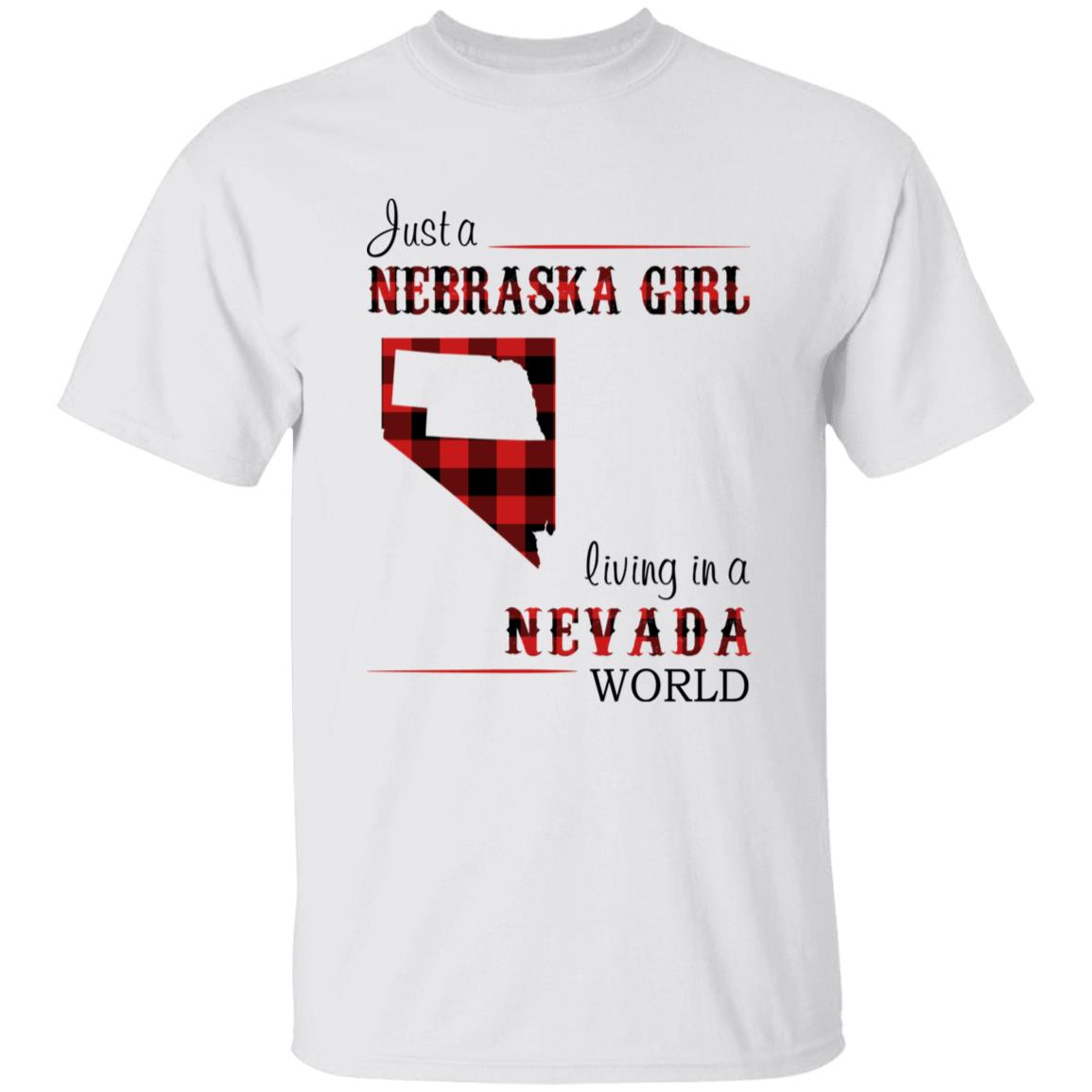Just A Nebraska Girl Living In A Nevada World T-shirt - T-shirt Born Live Plaid Red Teezalo