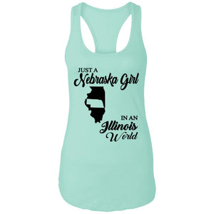 Just A Nebraska Girl In An Illinois World T-Shirt - T-shirt Teezalo