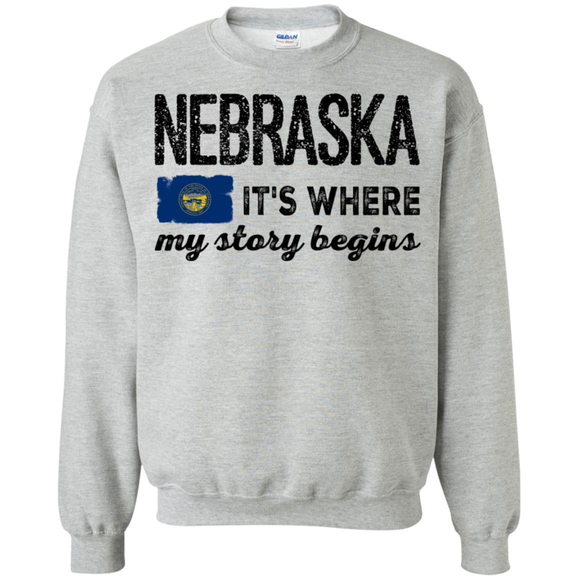 Nebraska It's Where My Story Begins T-Shirt - T-shirt Teezalo