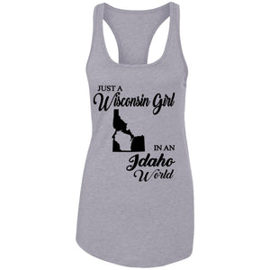 Just A Wisconsin Girl In An Idaho World T-shirt - T-shirt Teezalo