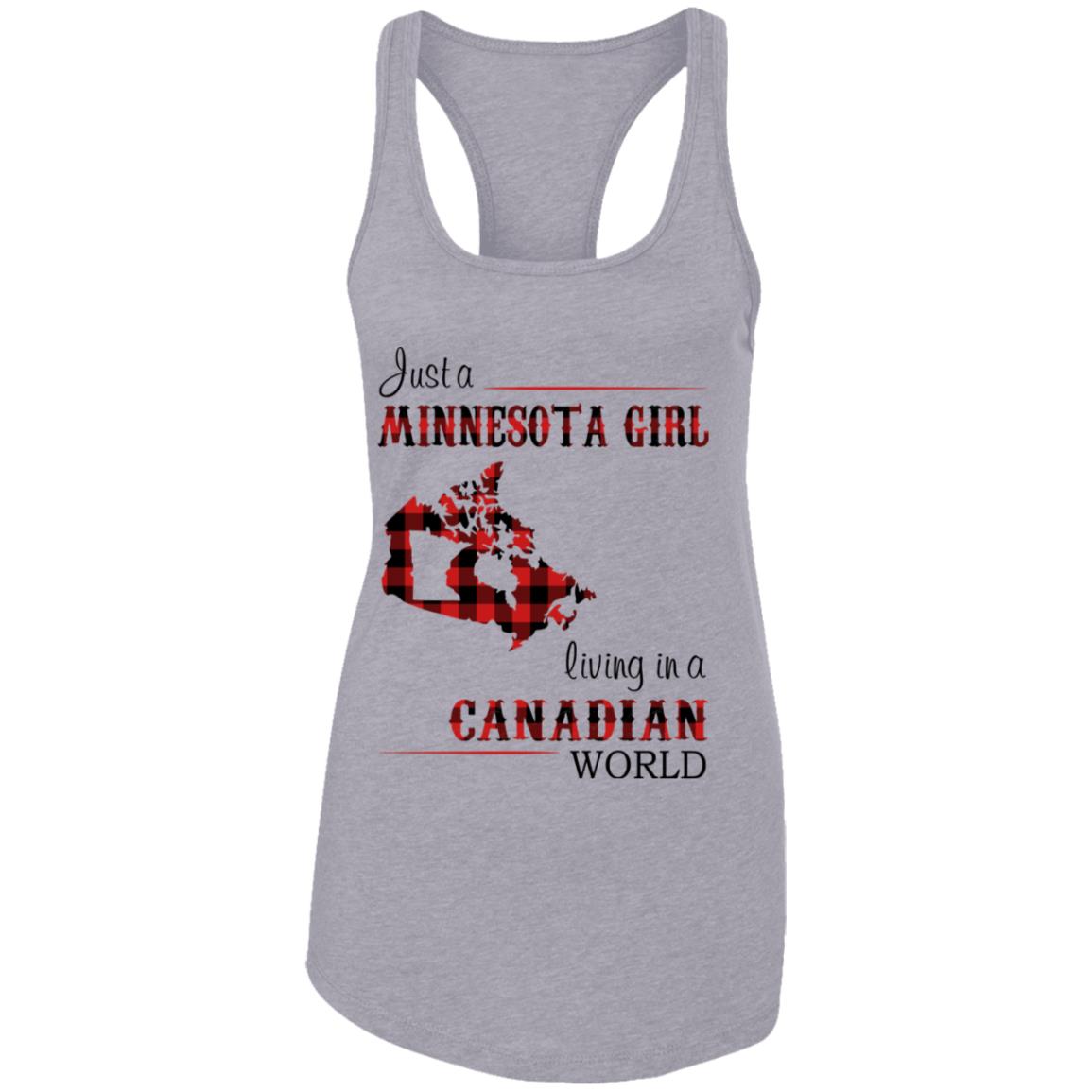 Just A Minnesota Girl Living In A Canadian World T Shirt - T-shirt Teezalo