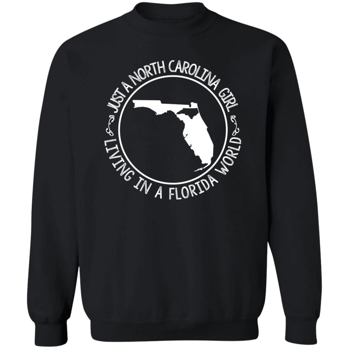 North Carolina Girl Living In Florida World T- Shirt - T-shirt Teezalo