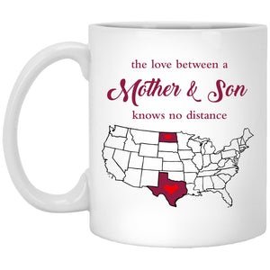 North Dakota Texas The Love Between Mother And Son Mug - Mug Teezalo